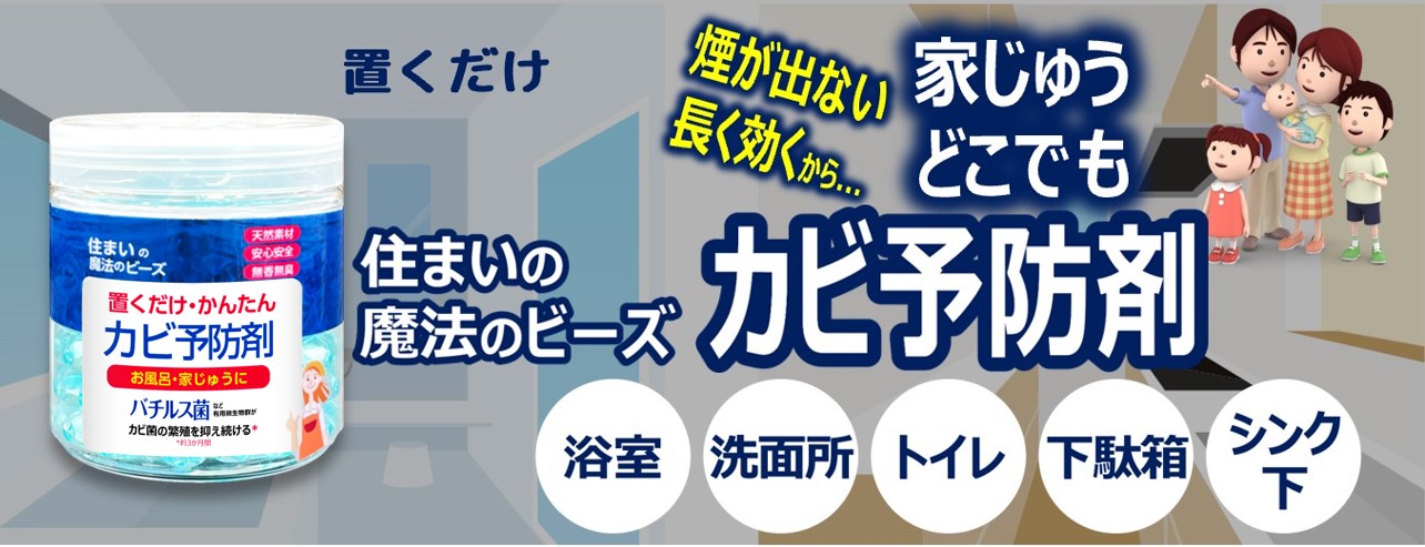 住まいの魔法のビーズ 置くだけ・かんたんカビ予防剤 メインビジュアル